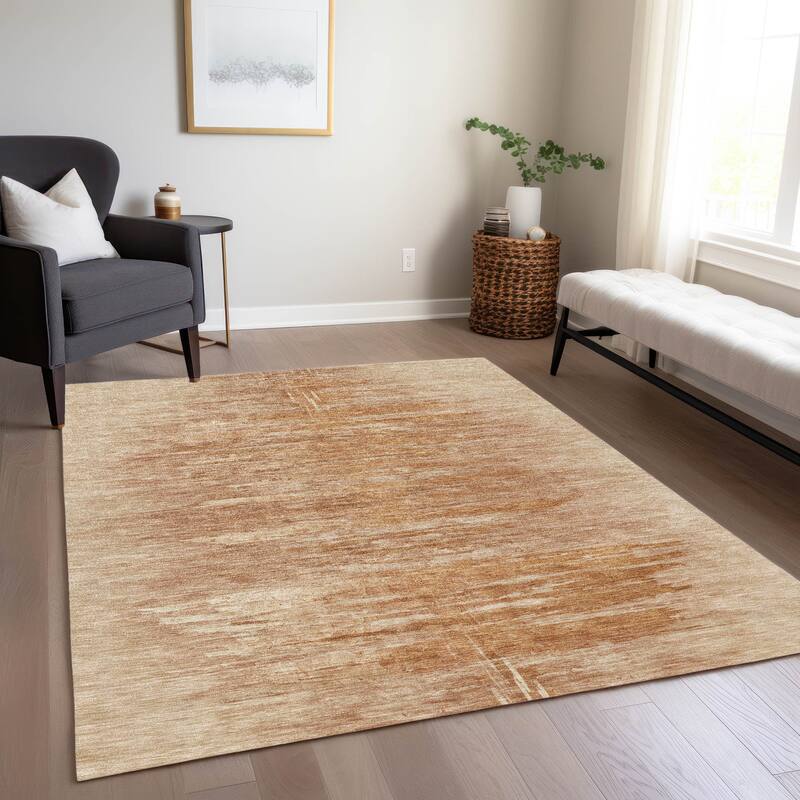 Machine Washable Indoor/ Outdoor Chantille Solid Ombre Rug