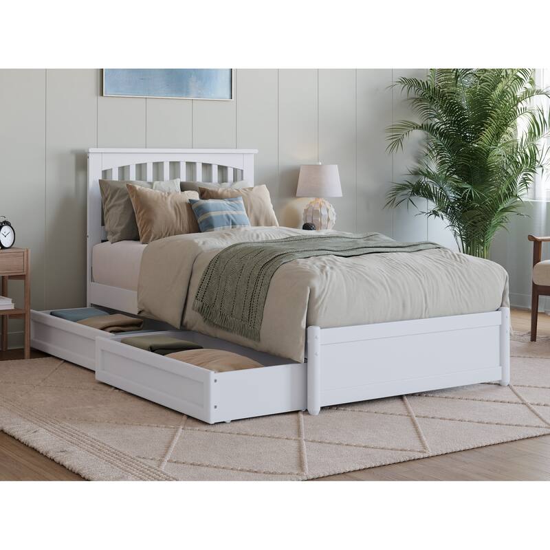 Everett Platform Bed with Panel Footboard and Storage Drawers