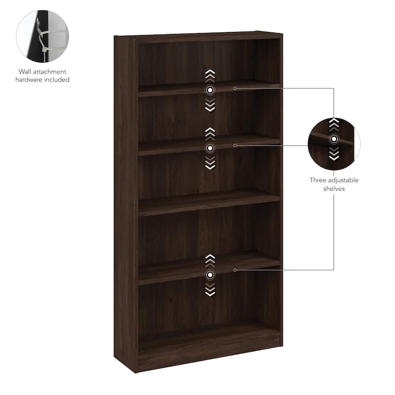 Bush Business Furniture Vista Tall 5 Shelf Storage Bookcase