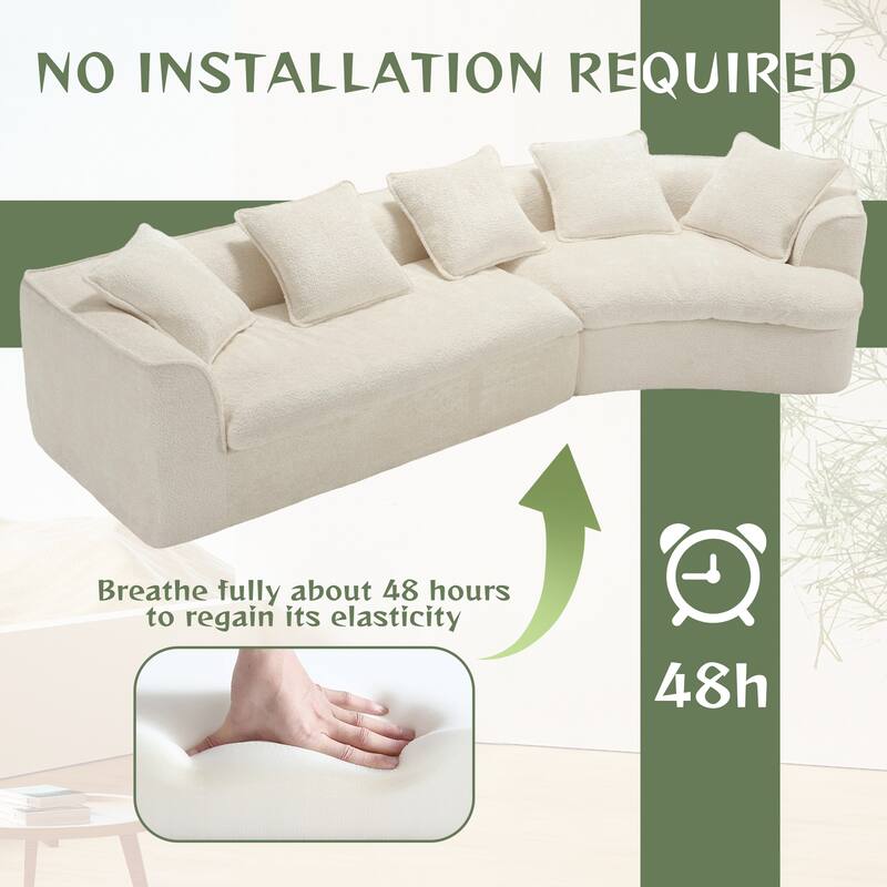 Modern Boucle 3-Seater Sofa with Double Seat and Corner Design, Oversized and Comfortable for Living Room or Office.