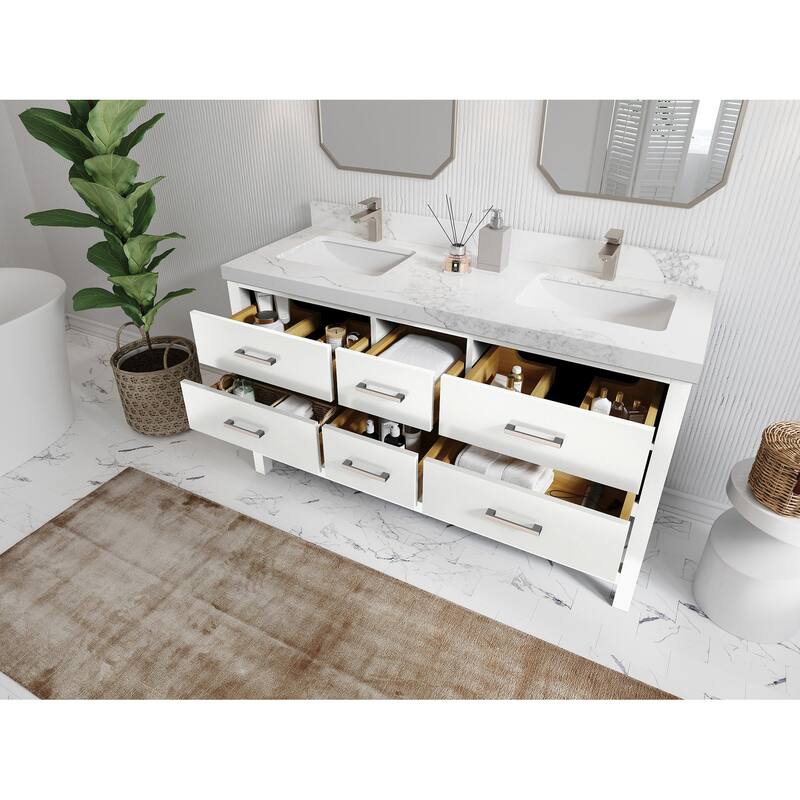 Willow Collections 60 in. W x 22 in. D Parker Double Sink Bathroom Vanity with Countertop