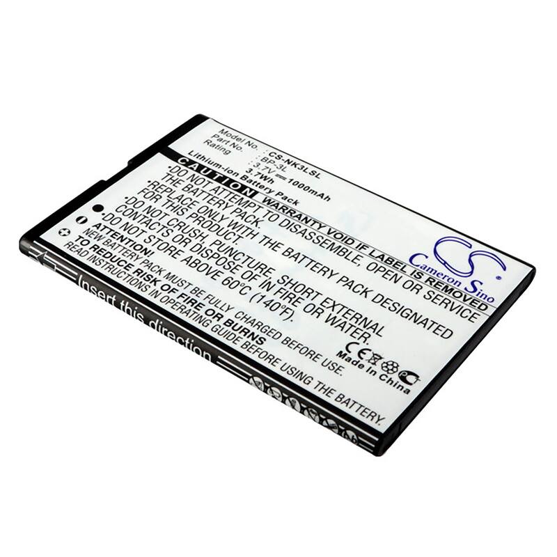 Battery for Nokia 303 603 Lumia 505 510 610 710 Sabre Myphone BP-3L BS-04 MP-S-V - Black