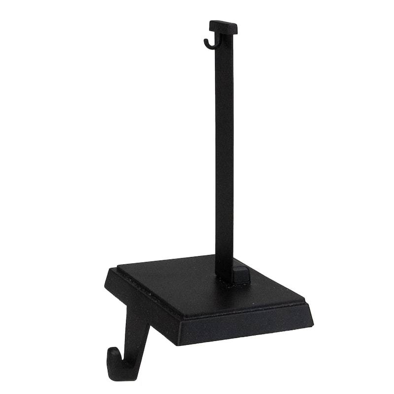 Christmas Stocking Holder with Ornament Hanger - 6.75" - Matte Black