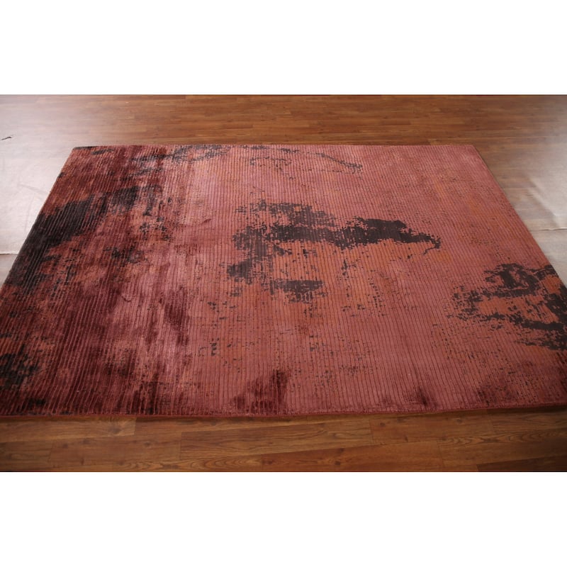 Modern Abstract Indian Area Rug Handmade Wool Carpet - 5'3"x 7'8"
