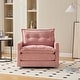 preview thumbnail 9 of 47, GALDWIN Chenille Upholstered 360°Degree Swivel Mid Century Modern Arm Chair for Living Room Pink