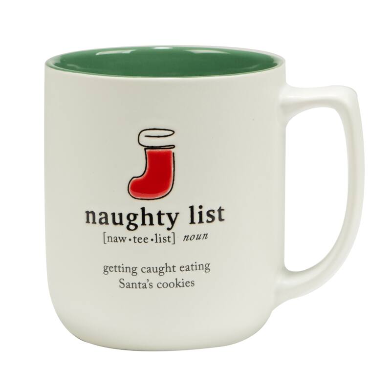 Certified International Christmas Fun Green Sayings 16 oz. Mugs, Set of 6 Assorted Designs