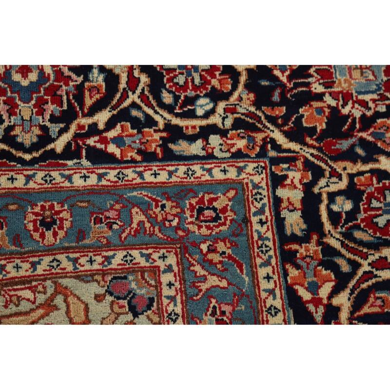 Traditional Kashmar Vintage Persian Area Rug Hand-Knotted Wool Carpet - 9'6" x 12'11"