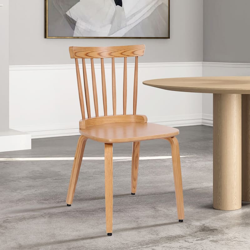 Solid Wood Slat Back Windsor Dining Chairs, Set of 2/4