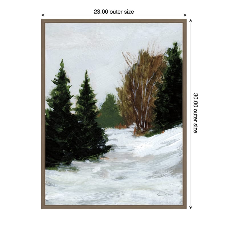 Winter on Grand Mesa by Pamela Munger Framed Canvas Wall Art Print - Sylvie Dark Gold - 23 x 30 in