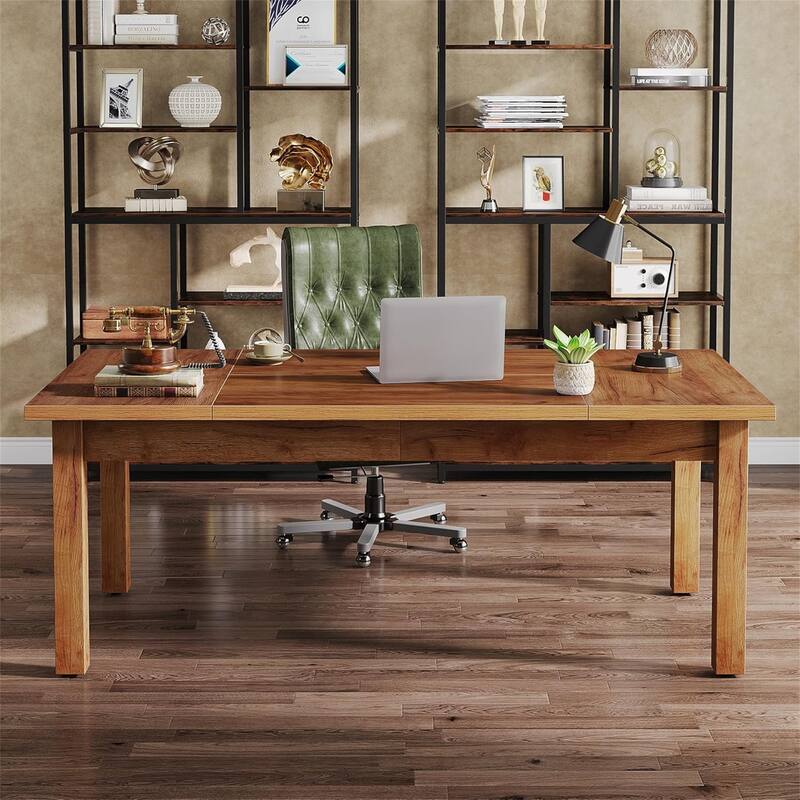 70" Natural Farmhouse Office Desk