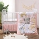 preview thumbnail 1 of 3, The Peanutshell Pink and Grey Wildest Dreams Crib Bedding Set for Baby Girls, 3 Piece Nursery Set