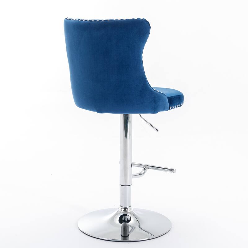Counter Height Swivel Barstools Adjustable Upholstered Bar Chairs Set of 2