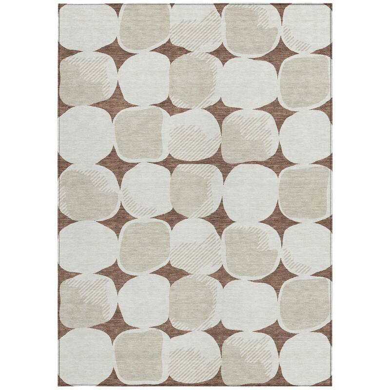 HomeRoots Abstract Transitional Rectangle Outdoor Rug
