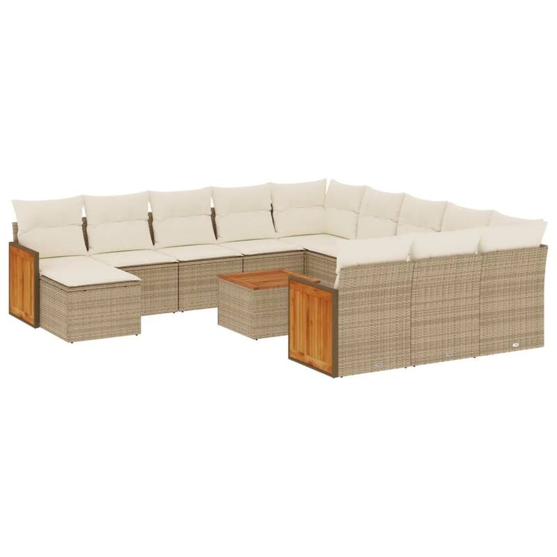 vidaXL Garden Sofa Set Black - 21.7 x 21.7 x 14.6
