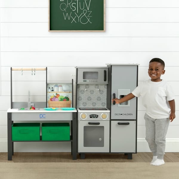 slide 2 of 10, Delta Children Gourmet All-in-One Corner Play Kitchen