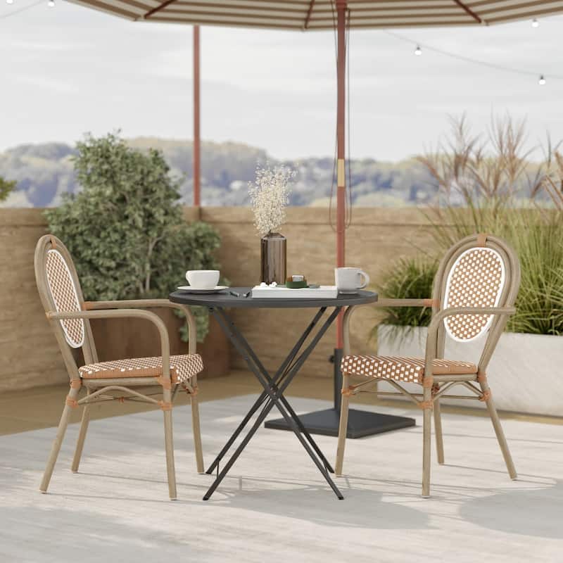 Stacking Bistro Chairs with Metal Frames