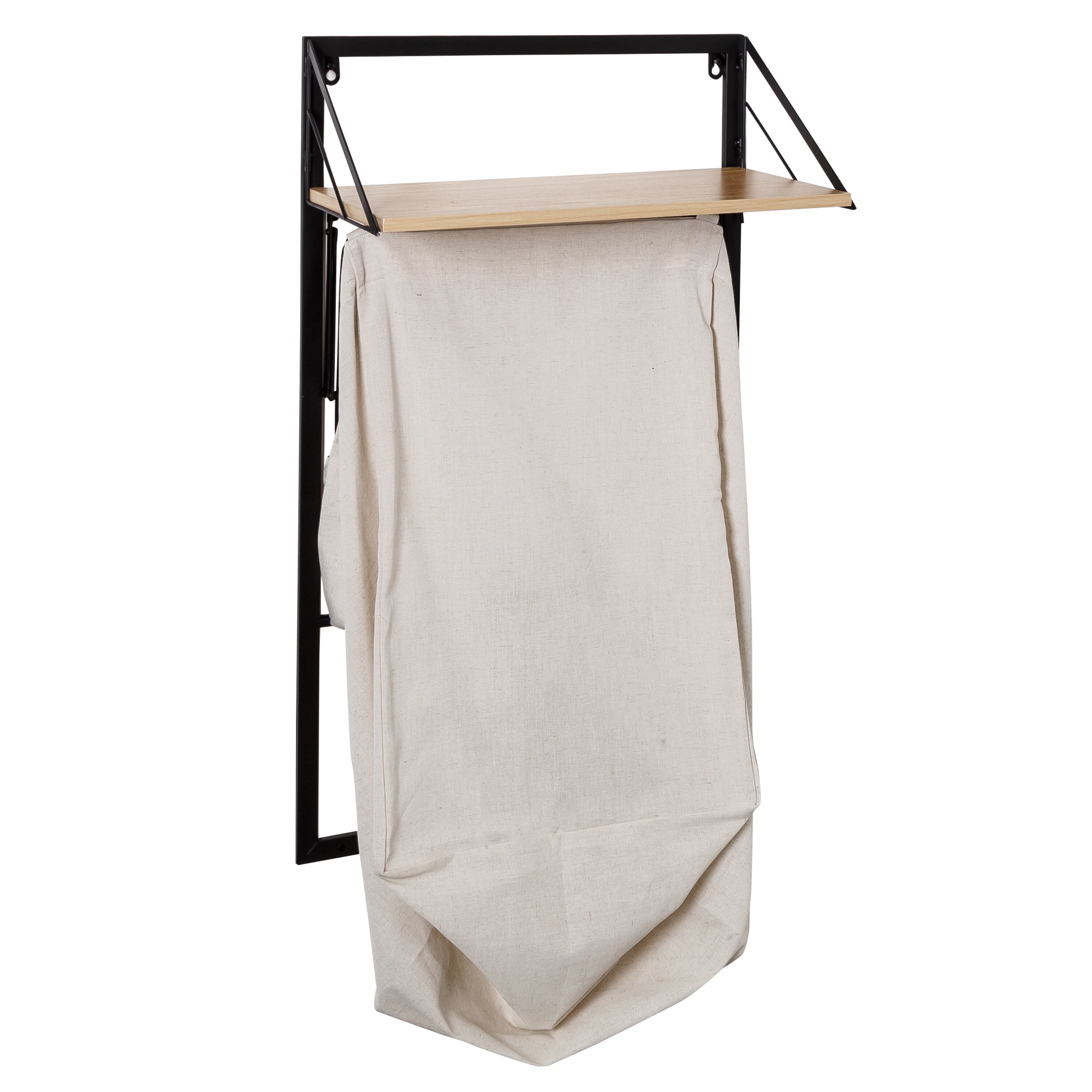 Honey Can Do Folding Wall or Over the Door Mount Clothes Hamper with Shelf On Sale Bed Bath Beyond 36295098