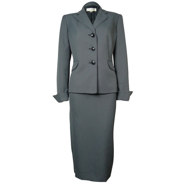 Evan Picone Women's Madison Avenue Skirt Suit - NAVY/WHITE