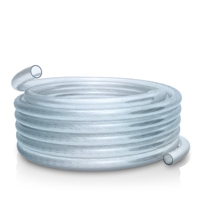 Alpine Corporation 100 Ft. Braided PVC Tubing with Inside Diameter for Ponds and Fountains, Clear