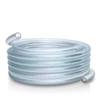 Alpine Corporation 100' Braided PVC Tubing with 5/8" Inside Diameter for Ponds and Fountains, Clear