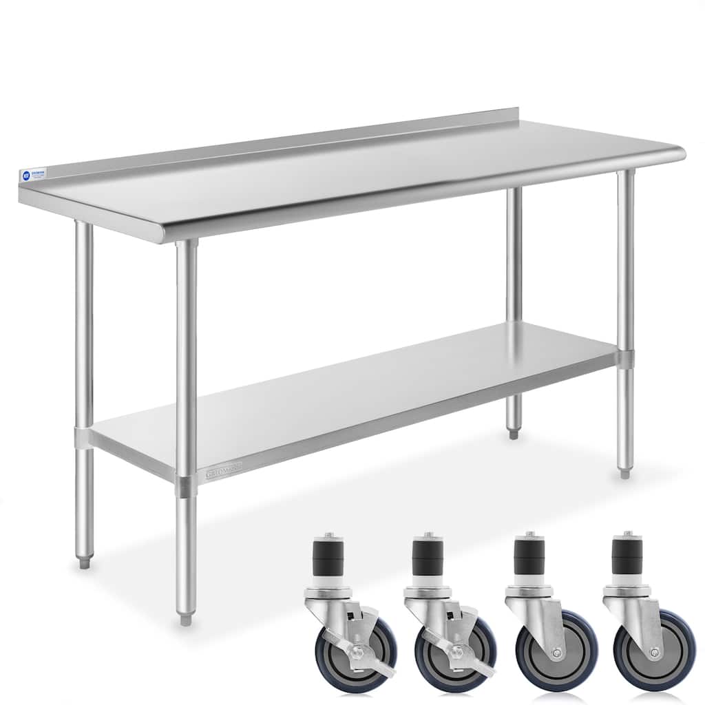 60 x 24in NSF Stainless Steel Table with 4 Casters