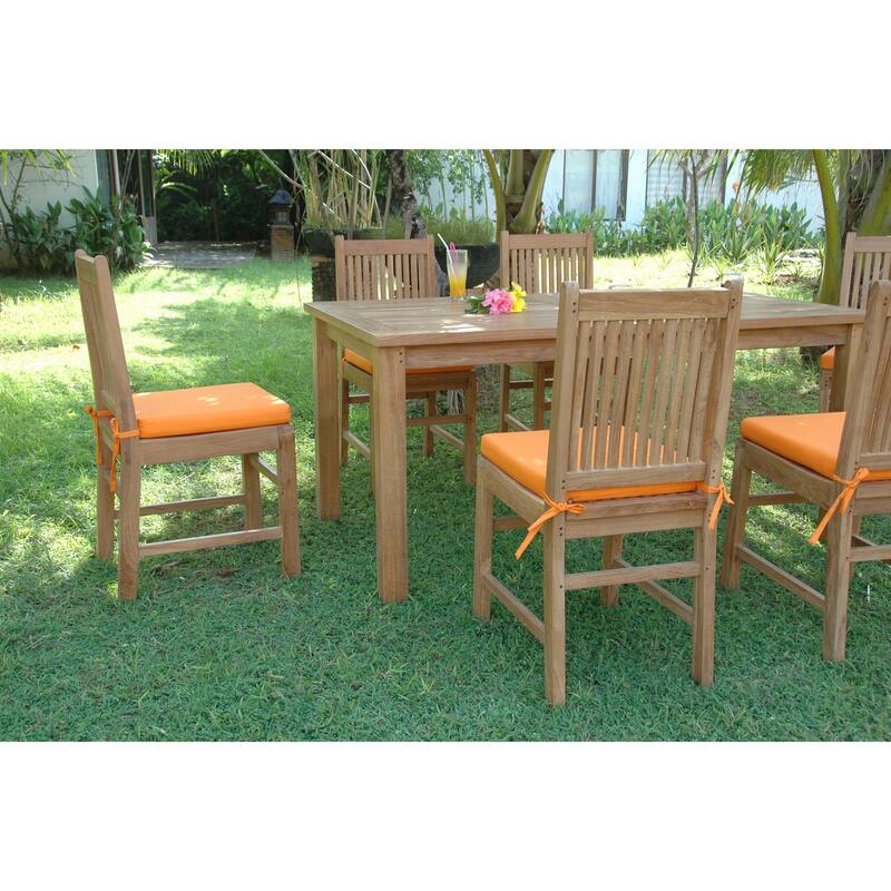 Dining Set 7 Piece Rectangular Table with Chairs - Modern Kitchen Set