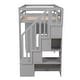 preview thumbnail 14 of 12, Twin size Loft Bed with Shelves, Drawers and Stairs, Grey