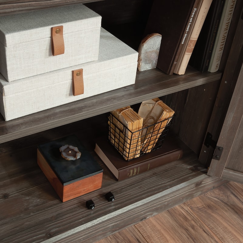 Wood Credenza with Adjustable Shelves, Brown - 65.12"W x 19.29"D x 29.72"H