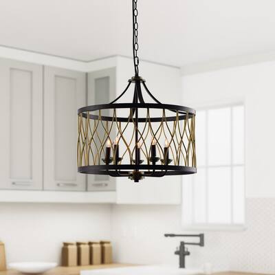 LAZZUR Selune 5 Light 21 in. Matte Oil Rubbed Bronze Pendant - 20.5