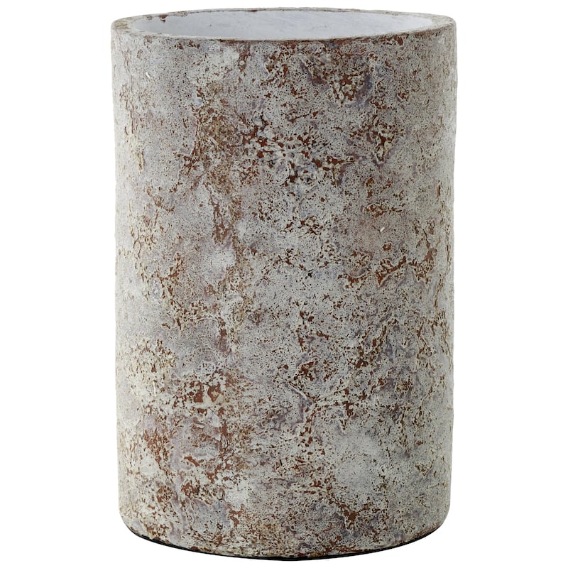 Ceramic Antique Style Wide Textured Decorative Vase - Brown - Roche River Decor