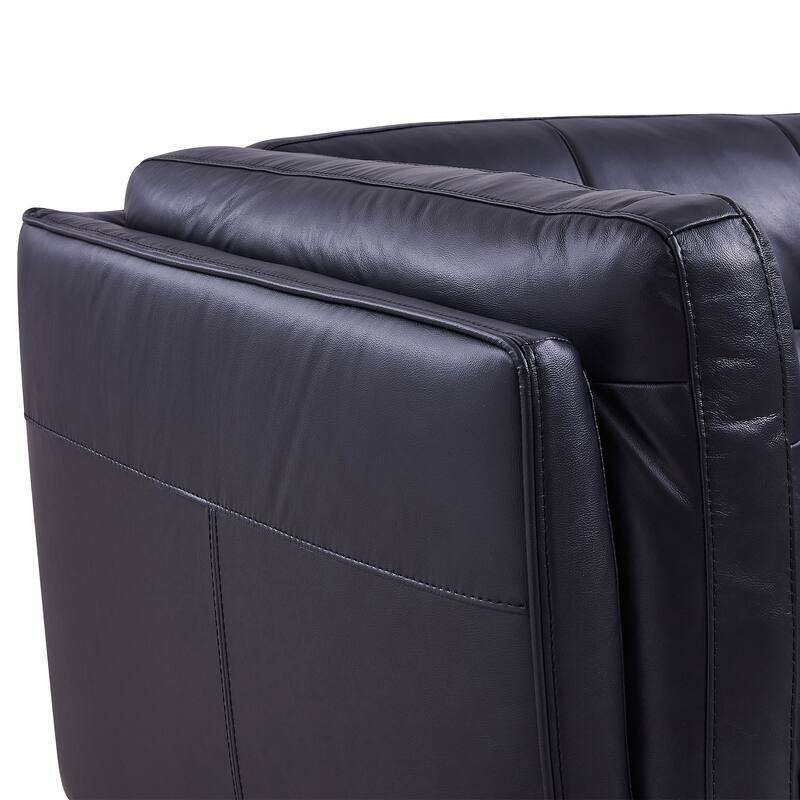 Primrose Navy Leather Sofa with Power Footrest