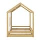preview thumbnail 6 of 7, White/Natural Modern Twin Size Pine Wood House Bed with Roof and Window, Sturdy Construction