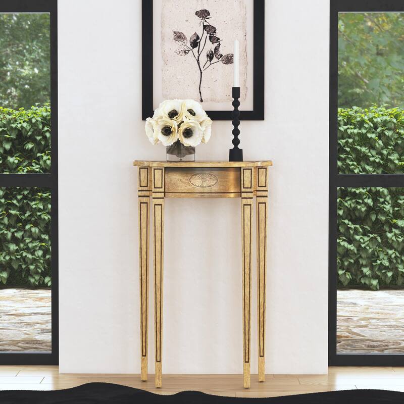 Chester Demilune Console Table - Antique Beige