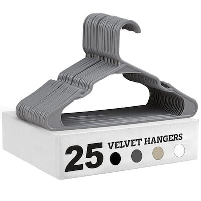Javlergo 25/50 Pack Plastic Hanger, Space Saving, Sturdy Heavy Duty Clothing Notched Hangers