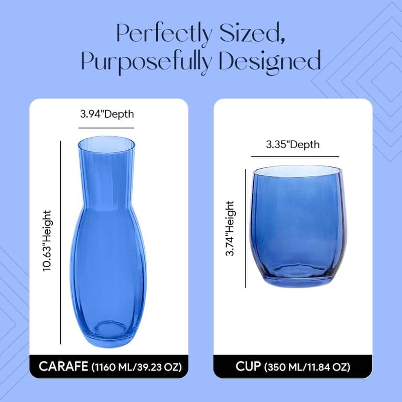 American Atelier Bedside Water Carafe with Tumbler Cup - 40 Oz