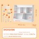 preview thumbnail 9 of 9, White Kid Toy Storage Cubby Organizer with Bookshelf and 5 Compartment Perfect for Nursery and Playroom - 35” × 16” × 30”