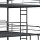 preview thumbnail 5 of 7, Black Full over Full Size Metal Furniture Triple Bunk Bed with Ladder and Fence for Bedroom, Kids, Boys and Girls