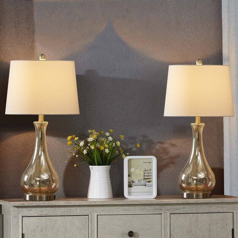 27.25" Table Lamp Set with USB (Set of 2)