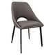 preview thumbnail 35 of 83, Amalfi Mid-Century Modern Upholstered Dining Chair - Open Back Side Chair with Metal Legs for Kitchen, Dining Room & Living Room Grey
