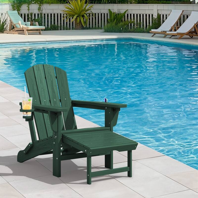 Folding Outdoor Chair with 3-Position Reclining Backrest & Telescoping Footrest