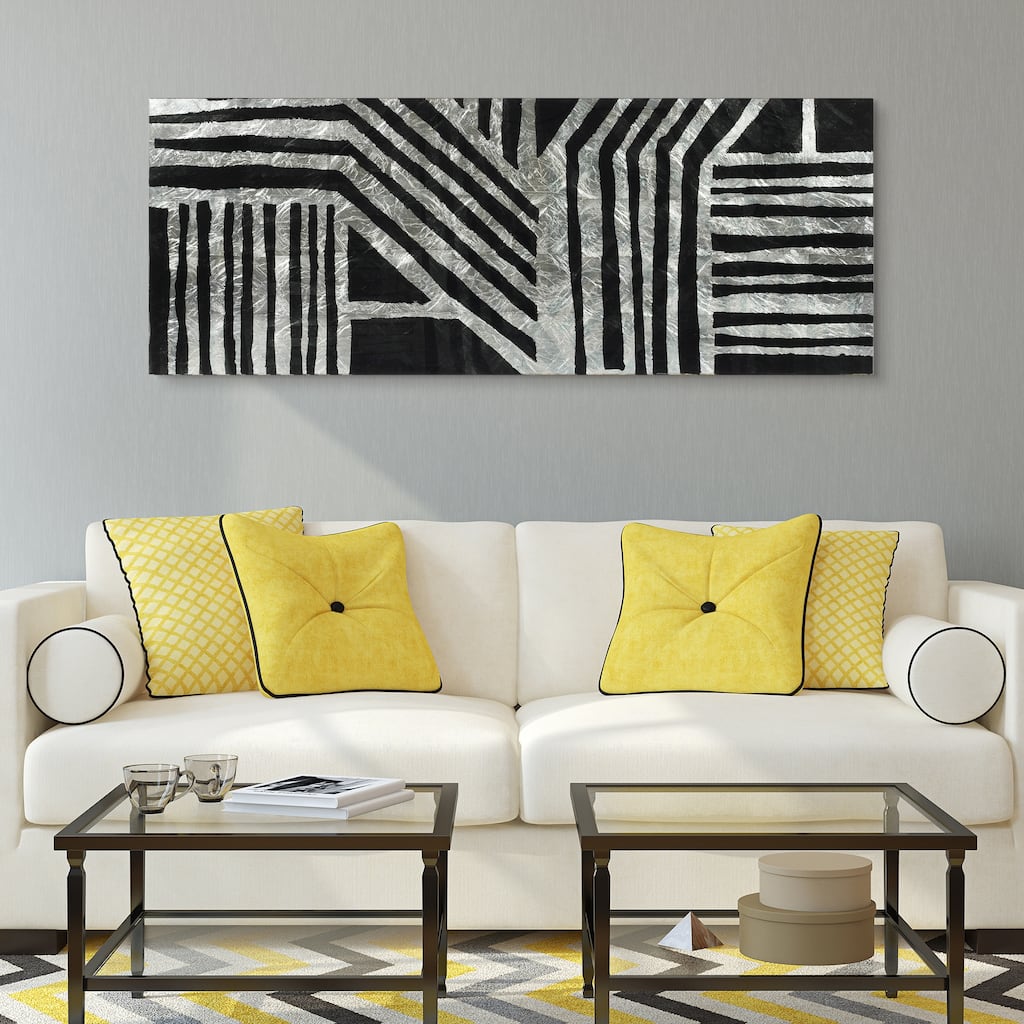 "Nokomis B" Abstract Wall Art Printed on Tempered Glass & Silver Leaf