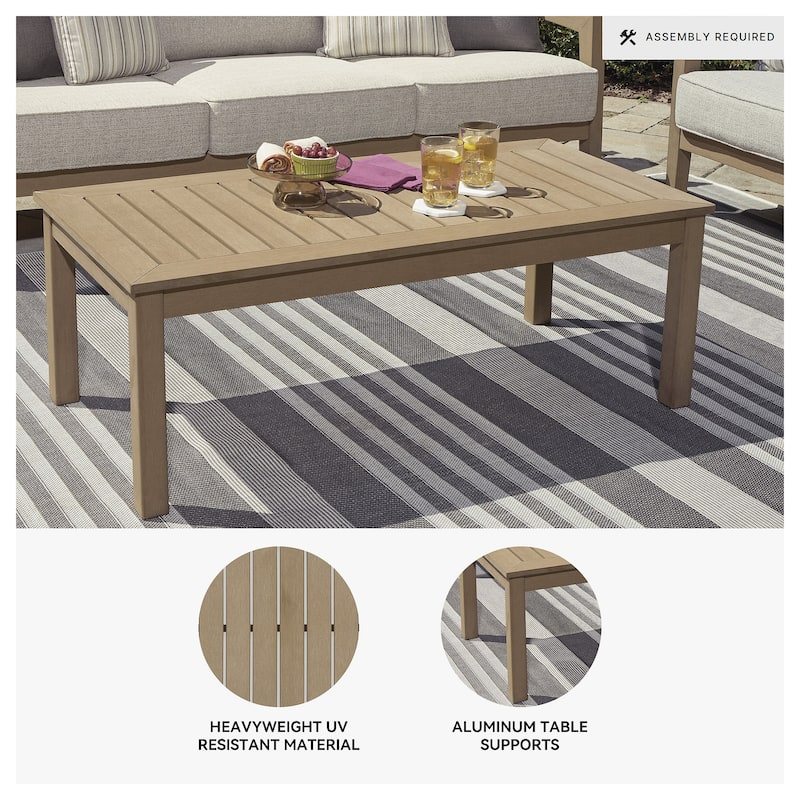 Signature Design by Ashley Hallow Creek Driftwood Outdoor Coffee Table - 48.75" W x 24.13" D x 18.13" H