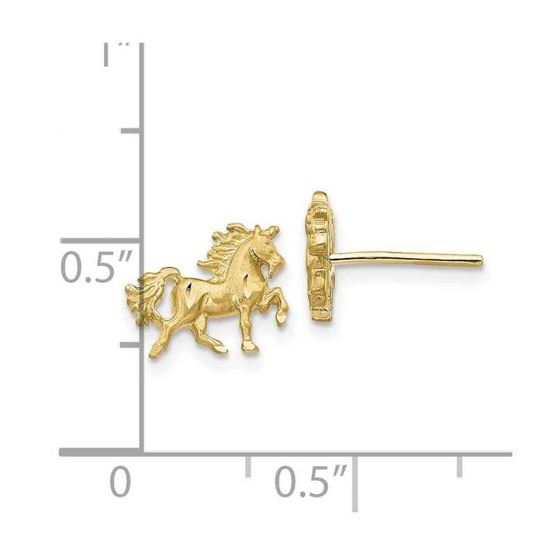 Curata 10k Yellow Gold 8x10mm Satin Unicorn Post Earrings