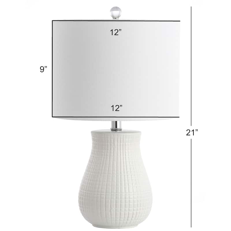 SAFAVIEH Lighting Nanja 21" LED Table Lamp (Set of 2) - 12"x12"x21" - 12Wx12Dx21H