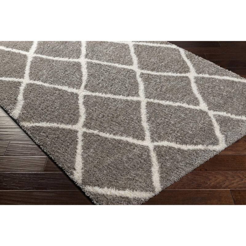 Livabliss Transitional Cloudy Shag Diamond Area Rug
