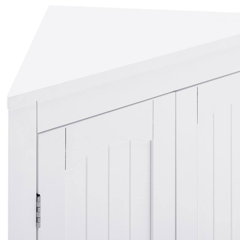 Free Standing Corner Cabinet With Doors and Shelves