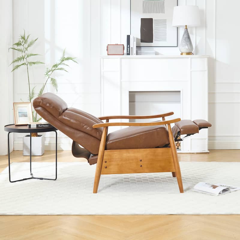 Modern 26.38" Upholstered Adjustable Chaise Lounge Chair with Wood Frame for Living Room