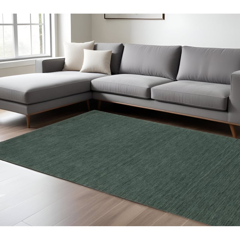 HomeRoots Solid Color Casual Rectangle Area Rug - 108.27 in. x 72.05 in. x 0.59 in. - Blue/Teal - 108.27 in. x 72.05 in. x 0.59 in. - Rectangle