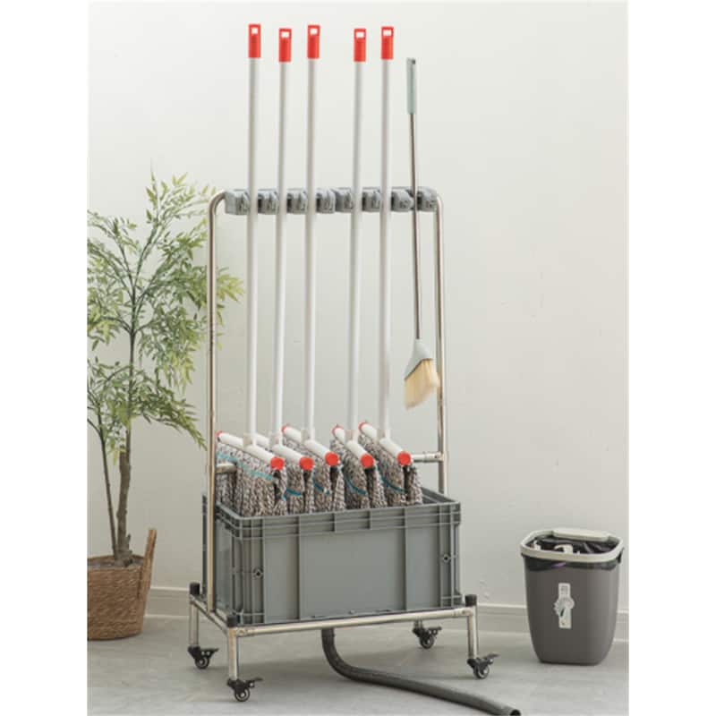 Morden Movable Mop Rack Cleaning Tool Cart with Mobile Universal Wheels