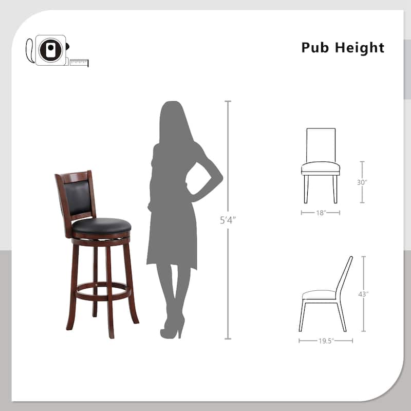 Aris Solid Back Swivel Barstool